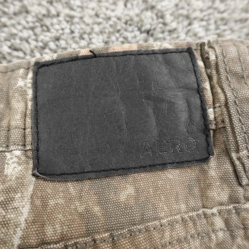 Aeropostale Jeans Mens M 34X30 Brown Green Camo Canvas Carpenter Hunting Outdoor